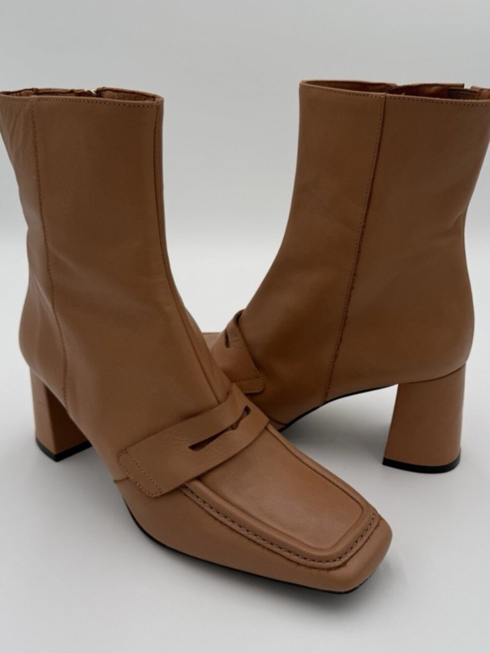 Sam Edelman Fenna Saddle Leather Almond Toe Block Heel